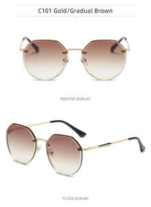 Gafas de sol polarizadas UV400 para mujer, con lentes rosas, montura de madera sin marco, tamaño pequeño - Product Image 4