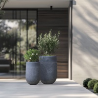 Pot de fleurs en béton léger décoratif classique moderne, pot rond en béton coloré, pot de décoration pour la maison, pot pour jardin, pépinière