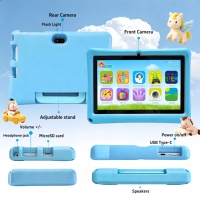 Tablette WiFi pour enfants de 7 pouces, Android, contrôle parental, cadeau d'anniversaire ou de Noël pour les garçons, les filles et les tout-petits