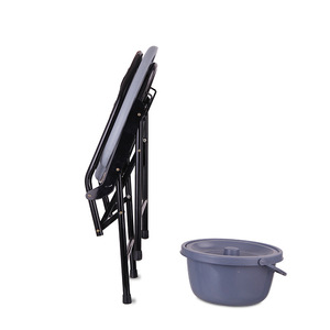 Silla de baño Hengfukang negra 35x45x82cm plegable con respaldo alto para ancianos y mujeres embarazadas - Product Image 3