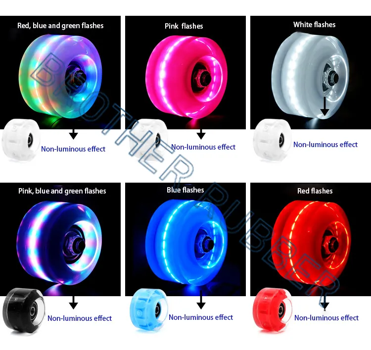 58mm*32mm LED Lights Flashing Roller Skate Wheels Light Up Wheels