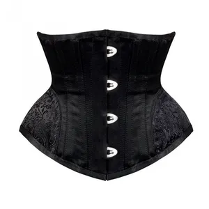Ingrosso 16 in acciaio osso corto busto corsetto nero sottoseno Femme da donna 24cm Bustier corsetto vita cintura vestito usura
