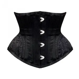 Groothandel 16 Stalen Bot Korte Torso Zwart Corselet Underbust Femme Vrouwen 24Cm Bustier Corset Tailletrainer Riem Outfit Slijten