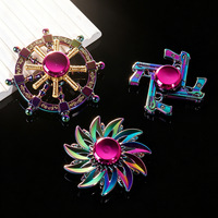 Fidget Spinners en alliage métallique électroplaqué colorés, styles variés, populaires auprès des jeunes, jouets de doigt, vente en gros, marque SD, 7-14 ans