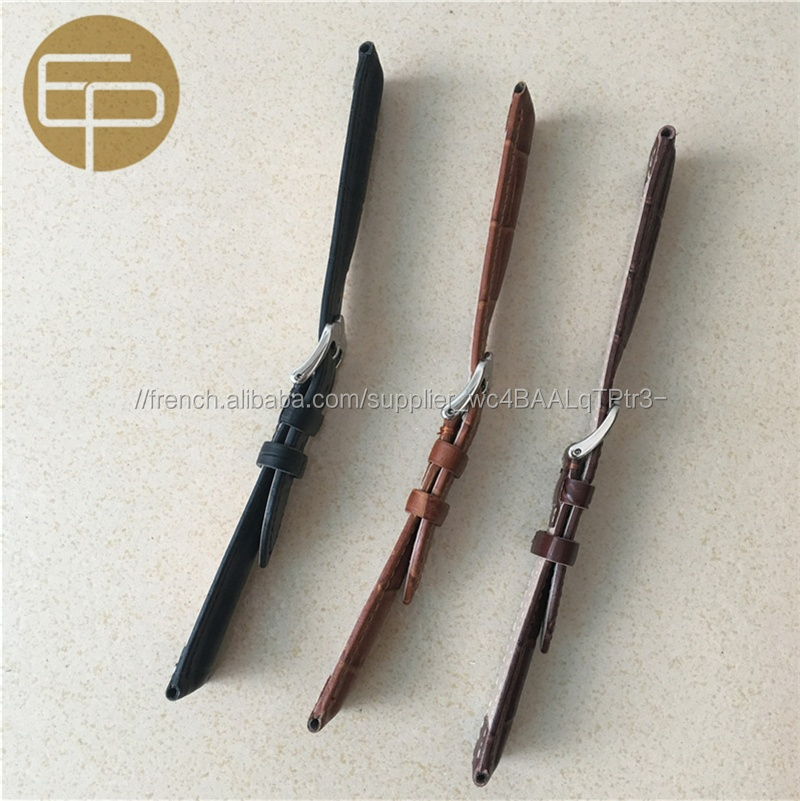12 14 16 18 20 22 24mm tailles différentes couleurs rapide Alligator crocodile véritable veau bandes de montre en cuir