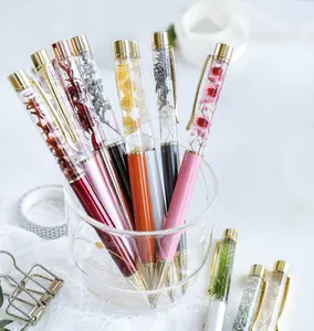 זול קידום מכירות DIY העשבייה ראש יפה פרח כדורי עט העשבייה פרח עט