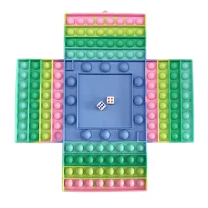 Tablero de ajedrez de gran tamaño, juguete sensorial de empuje de burbuja Pop, arcoíris
