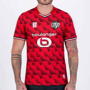 Maillot <span class=keywords><strong>de</strong></span> Foot Homme Personnalisable 2025-26 LIL à Col en V, Maillot <span class=keywords><strong>de</strong></span> Football à Nom Personnalisé ou Nom d'Équipe, en Polyester à Séchage Rapide - Product Image 1