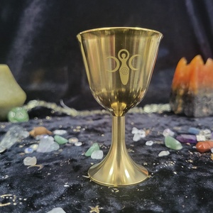 สามเฟสดวงจันทร์ Pentagram เครื่องประดับถ้วยน้ํา <span class=keywords><strong>Wicca</strong></span> พิธีกรรมทองแดงถ้วยศักดิ์สิทธิ์ถ้วยทองเหลือง - Product Image 2
