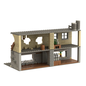 Bâtiments en ruines abandonnés MOC WW2 Pubg Base militaire scènes de bricolage blocs de construction ensemble pièces pour soldats de l'armée figurines garçons jouets - Product Image 3