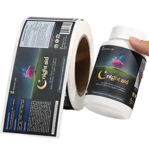 Etiquetas Adhesivas Personalizadas de PET Impermeables, Laminadas Brillantes a Todo Color, con Estampado en Caliente, Código de Barras, Anti-Falsificación, para Botellas de Vitaminas y Medicamentos - Product Image 1