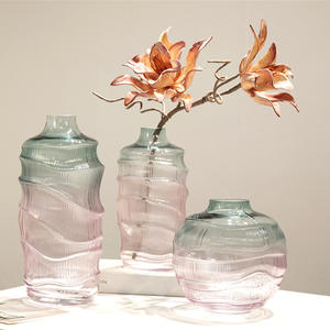 अनियमित जल रिपल धीरे-धीरे रंग कला ग्लास वेस और होटल सजावट - Product Image 3