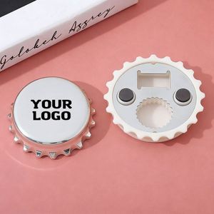 Imán de nevera 3D en blanco, abridor de botellas de cerveza redondo, decoración metálica multifuncional de una cara, logotipo moderno de tamaño mediano - Product Image 1