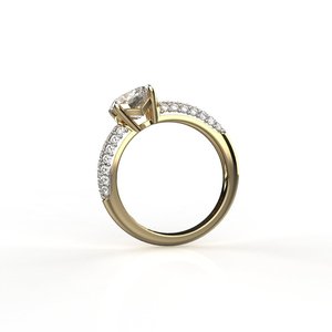 Anillo de Compromiso de Plata de Ley de 2 Quilates con Acabado en Oro - Product Image 4