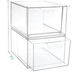Boîte de rangement cosmétique en acrylique rectangulaire moderne et écologique pour la maison, avec tiroir pour la table de maquillage, support pour produits de soin de la peau - Product Image 1