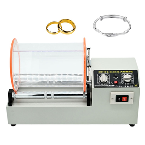 Polisseuse à bijoux à tambour rotatif, vitesse réglable, minuterie, cuve en acrylique pour surfaces métalliques, polissage automatique de l'or - Product Image 1