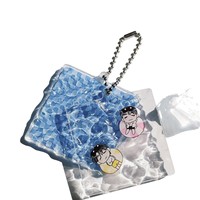 Porte-clés personnalisé en acrylique motif dessin animé, breloque colorée en époxy dégradé, impression UV transparente et flexible