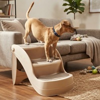 Escalier pliable à 3 niveaux en plastique imprimé pour animaux de compagnie, antidérapant, portable, pour lit haut, canapé, petits chiens et chats seniors