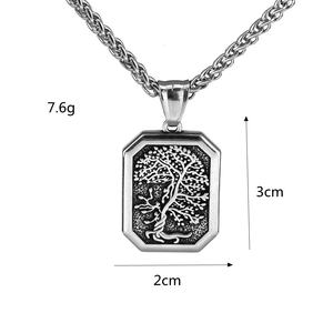 Yunnique - Collares con Colgantes de Joyería Personalizados de Acero Inoxidable, Amuletos de Árbol de la Vida, Placa de Identificación de Perro, Mitología Nórdica, Estilo Vintage Minimalista para Hombre, Casino - Product Image 5