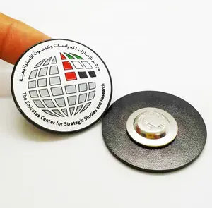 the Emirates center for strategic studies and research black metal enamel circle magnetic label lapel chest pocket pin badges