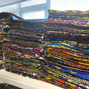 Tissu Jacquard Dobby Organique Respirant à Super Impression, Tissu Africain Wax Batik en Coton Peigné Pur, Tissé Chevron pour Vêtements - Product Image 4