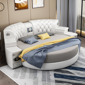 Hot-selling modern European style multifunctional massage bed round with storage massage functions Bedroom Furniture King Size