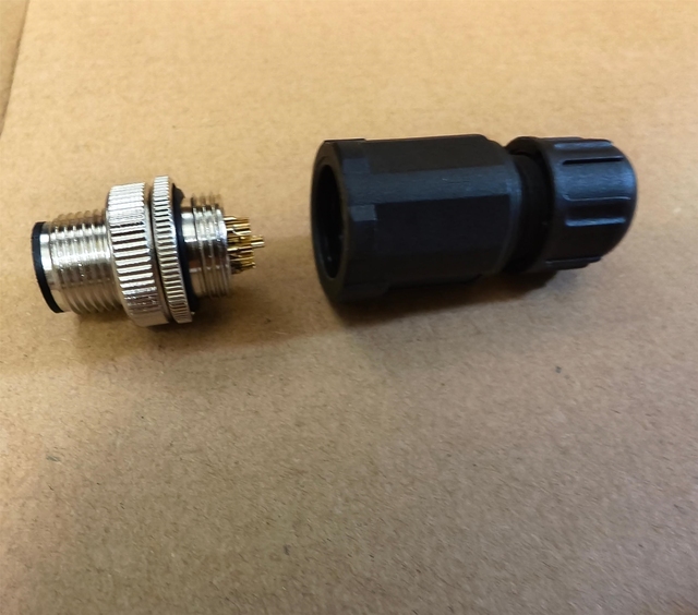 Aviation connector|M12 8-Pin Solder-Type Outlet Hole Vertical Pin-Type Plastic Assembly Plug 6.0 OD Circular Connector