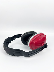 <span class=keywords><strong>Casque</strong></span> anti-bruit rouge haute visibilité avec serre-tête réglable pour les travailleurs du bâtiment - Product Image 6