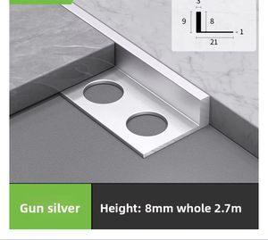 Azulejo moderno de aleación de aluminio, moldura decorativa de ángulo recto, tira de borde en forma de L con moldura de esquina de acero inoxidable - Product Image 5