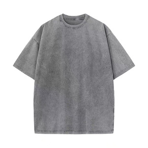 T-shirt Rétro Américain Hip Hop Tendance en Coton Peigné Uni à Manches Courtes pour Homme, Col Rond Ample et Respirant, Idéal pour Couples - Product Image 6