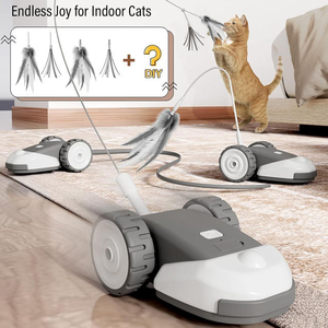 3-em-1 Rotating USB Charging Smart Feather <span class=keywords><strong>Mouse</strong></span> Cat Toy 5cm Electronic Hunting Pet Products para cães para gatos e cães - Product Image 3