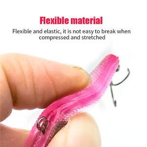 Nhân tạo mềm lures ngã ba đuôi PVC dài đúc bơi Baits 3D Cá mắt mạnh mẽ treble móc phụ kiện - Product Image 4