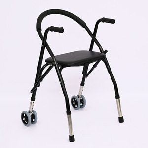 Rising <b>Walker</b> Rollator With Seat And Wheels For Mobility Assistance Black <b>Folding</b> Design - Product Image 1
