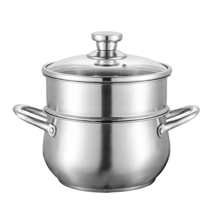Multipurpose Stock Pot Steamer 18/10 Stainless Steel Steam Pot for Cooking Vegetables Seafood Cooking Pot with Lid