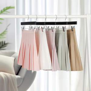 Multi-Color Wooden Pants <strong>Hangers</strong> with Clips Non-Slip Skirt <strong>Hangers</strong> for Jeans, Trousers &amp; Dresses - Product Image 3