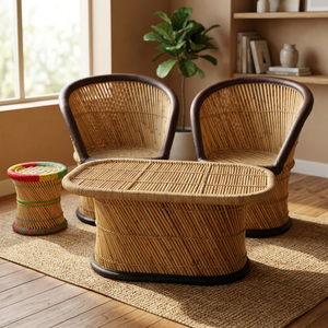 Nouveau mobilier d'extérieur pour jardin : tabouret/chaise confortable en rotin, bois courbé, bois de manguier et métal, moderne et écologique, portable - Product Image 5