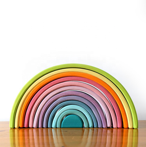 Blocchi di <span class=keywords><strong>puzzle</strong></span> di legno di scuola materna per bambini di intelligenza giocattoli montessori rainbow bridge building <span class=keywords><strong>block</strong></span> per la vendita - Product Image 3