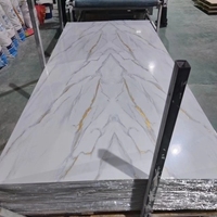 Papier peint personnalisé pour décoration murale Panneaux de plafond d'intérieur Feuille de marbre Uv en PVC