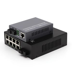 Media Converter 8 RJ45 Fiber Optic SC Port Industrial Grade POE IP GSM GPRS Gigabit Ethernet <b>Switch</b> Fast Reliable <b>Plug</b> Play - Product Image 2