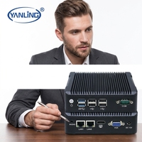 Mini PC sans ventilateur J1900 Quad Core, mini PC industriel compact VGA RS232 pour système POS