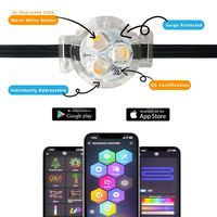 Lumière LED à points de pixels RGBW HRSYT DC12V avec contrôle par application pour l'éclairage extérieur permanent de la maison, l'éclairage de Noël extérieur