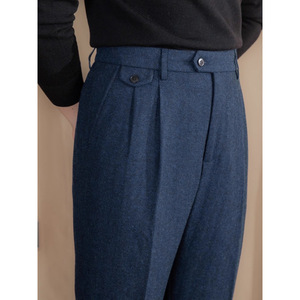 <span class=keywords><strong>Pantalon</strong></span> de <span class=keywords><strong>costume</strong></span> en <span class=keywords><strong>laine</strong></span> à chevrons classique pour <span class=keywords><strong>homme</strong></span> MCP206, décontracté, hiver, coupe droite, taille moyenne, anti-froissement, plissé devant - Product Image 3