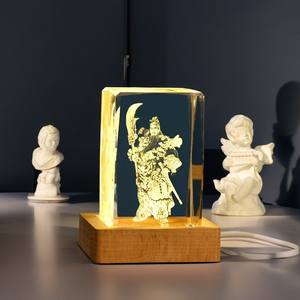 ハロウィン輝くギャラクシークリスタルボールナイトライトクリエイティブユニークなデスクトップ装飾卸売3Dレーザー彫刻仏像 - Product Image 6