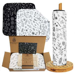 Rouleau de serviettes en papier organique, flanelle, 5 pièces, réutilisables, non papier, serviettes de cuisine en bambou sans papier - Product Image 1