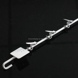 Factory Wholesale Price 12 Station Hanging Merchandise Strips With <b>Hooks</b> 31 Inch Metal <b>Display</b> Clip Strips - Product Image 3