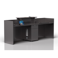 Comptoir de réception noir sur mesure pour bureau, table de réception pour hall d'accueil