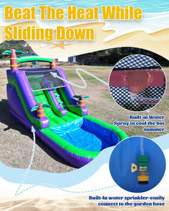 Alquiler de Toboganes Inflables Acuáticos para Fiestas, Tobogán Inflable de Grado Comercial con Piscina para Niños, Material de PVC - Product Image 4