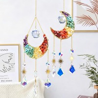 Attrape-soleil en cristal naturel personnalisé de 10 cm, décoration papillon en verre teinté, article décoratif pendulaire pour Halloween/Noël, vente en gros