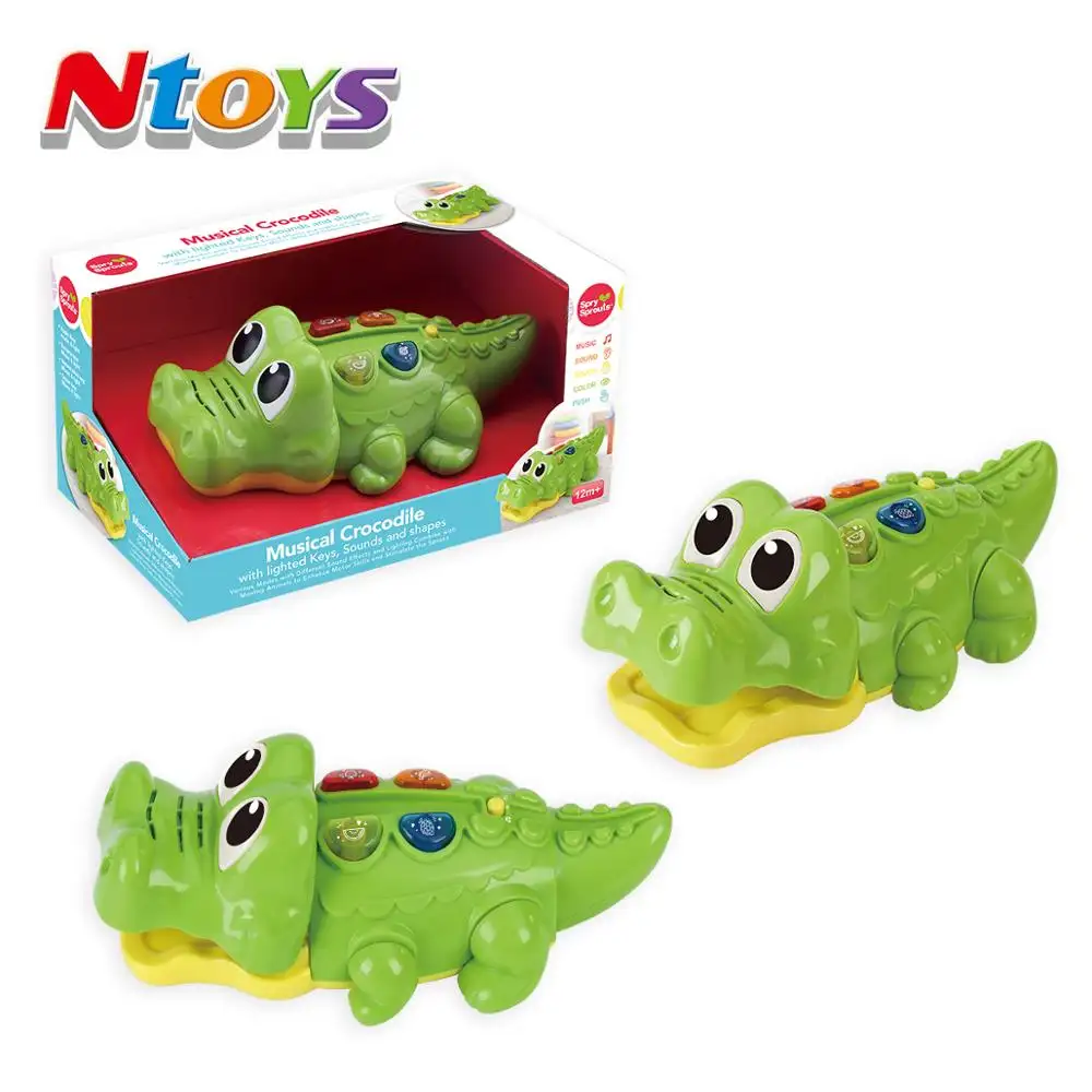 Batterie betriebenes Smart Crocodile Animals musikalisches Toy Bump and Go Action-Memory-Spiel Licht und Musik für Kinder