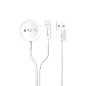 BAVIN पोर्टेबल चुंबकीय 1 में 2 वायरलेस चार्जर 2in1 चार्ज केबल के लिए एप्पल स्मार्ट घड़ी और सेलफोन CB234